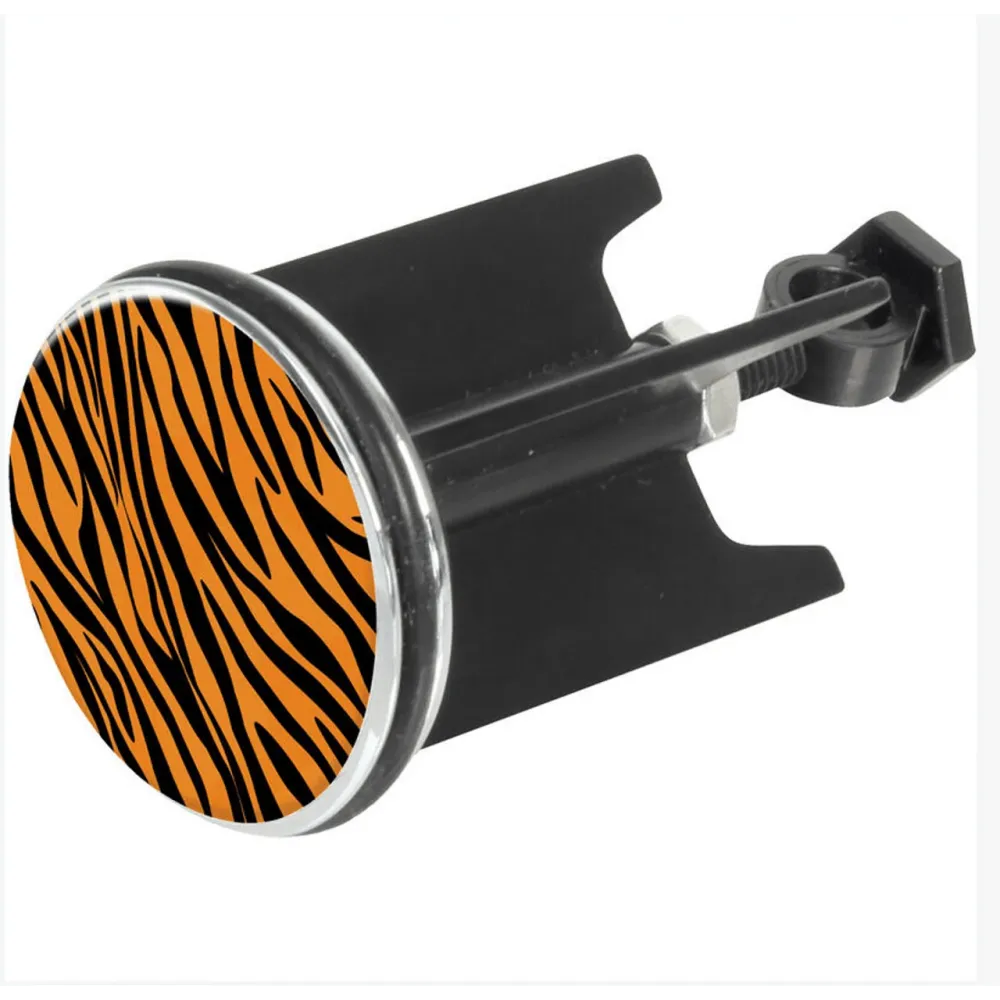 WENKO пробка за източване Pluggy® Tiger, пробка за мивка с регулируема височина, кафява, многоцветна пластмаса, хромиран м...