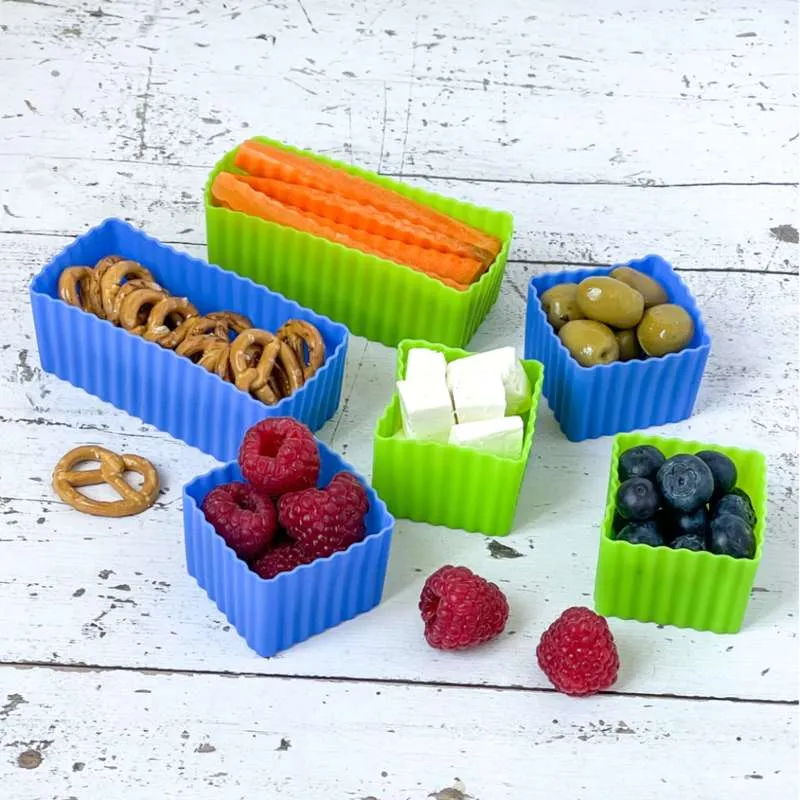 Yumbox - Силиконови форми за обяд - 6 бр. - Син/Зелен