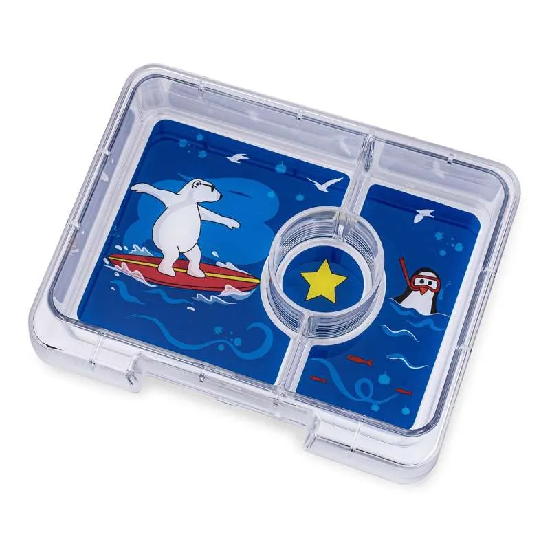 Yumbox Поставка за закуски - Мини поднос - 3 отделения - Полярна мечка