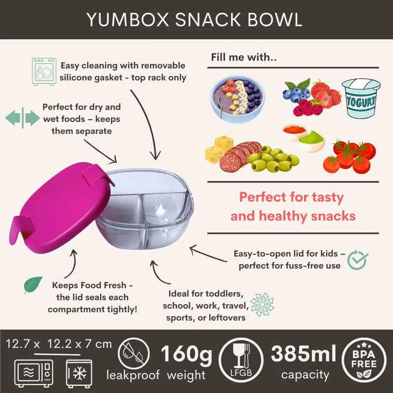 Yumbox Закуска - 3 отделения - Мъгливо лилаво