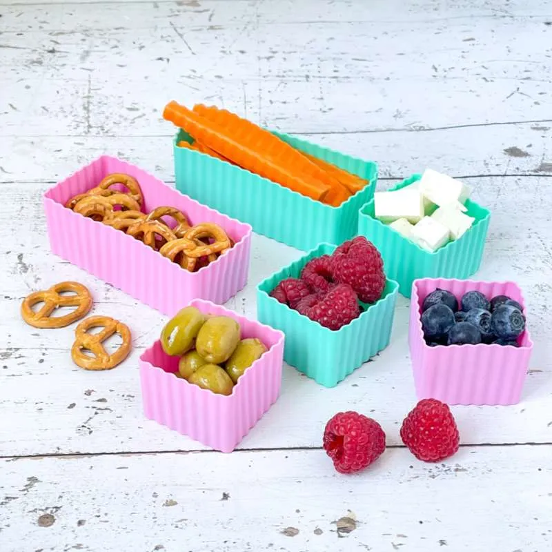 Yumbox - Силиконови форми за обяд - 6 бр. - Розов/Aqua