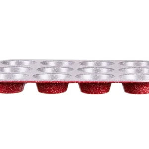 Форма за мъфини и кексчета ZEPHYR Red Passion ZP 1223 EG, 12 мъфина, Мраморно покритие, Червен
