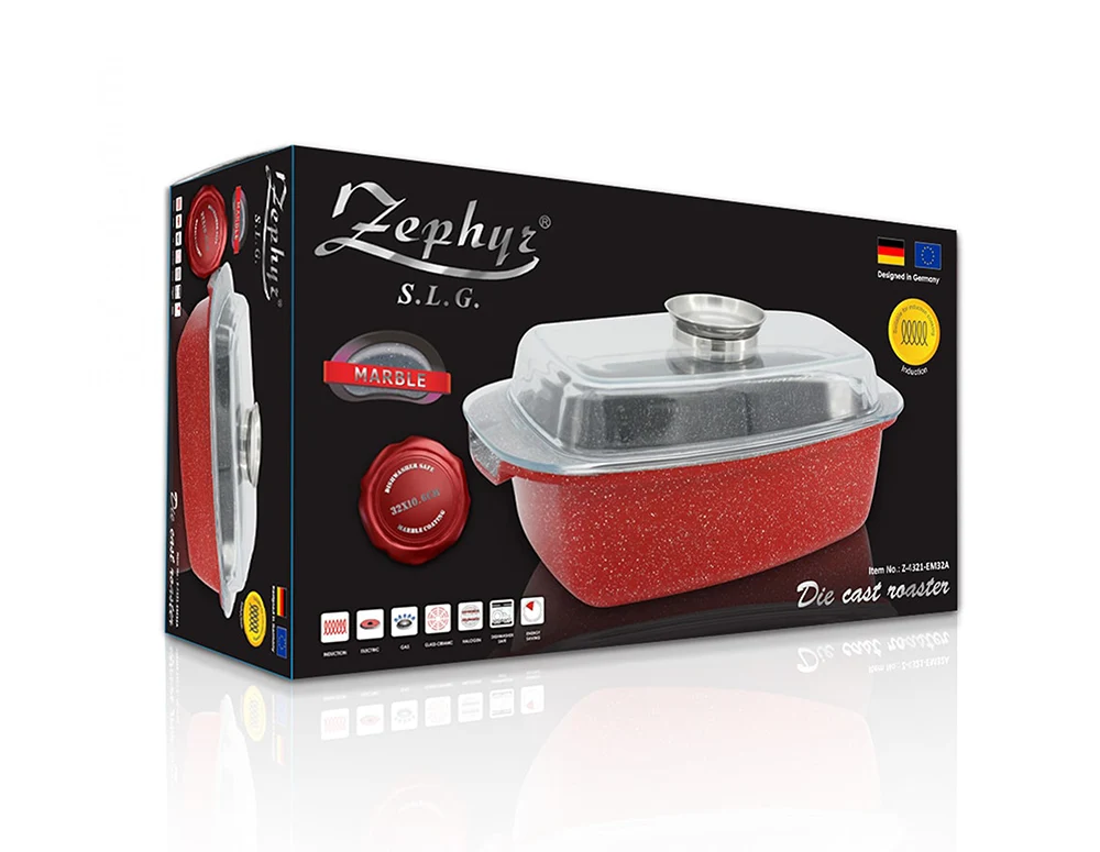 Ростер ZEPHYR Red Passion ZP 4321 EM32A, 32 см, 5 литра, Дозатор за течности, Мраморно покритие, Червен